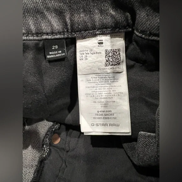 G-STAR Raw Shorts Womens Tedie Ultra High Rise Denim Faded Carbon Size 29 - Picture 15 of 16